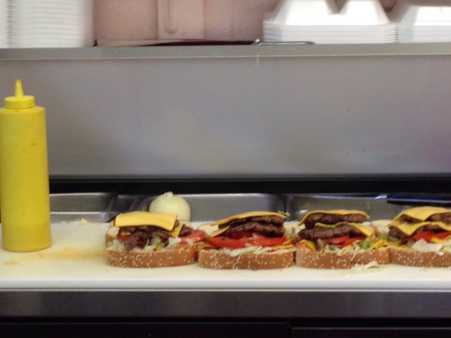 This picture is of the doubles for the four guys at the table behind us